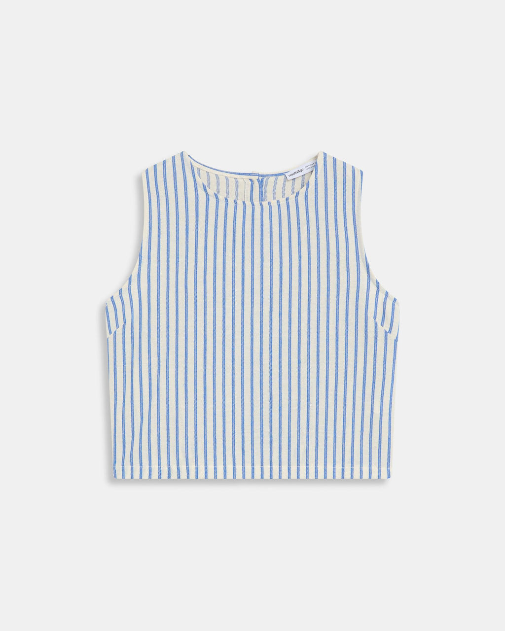 Top Sin Mangas Cuello Redondo Rayas Azul