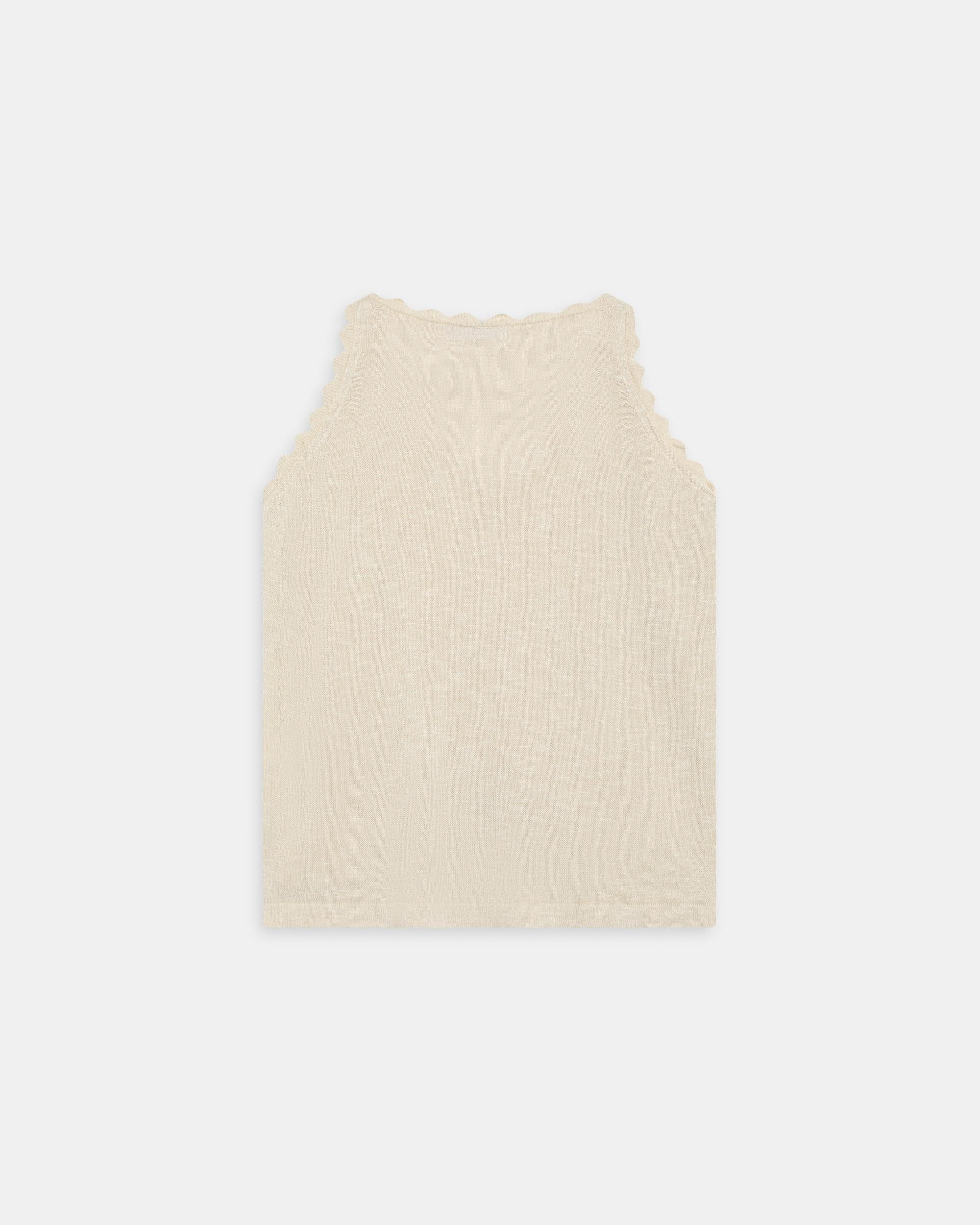 Top Punto Detalles Ondulados Beige