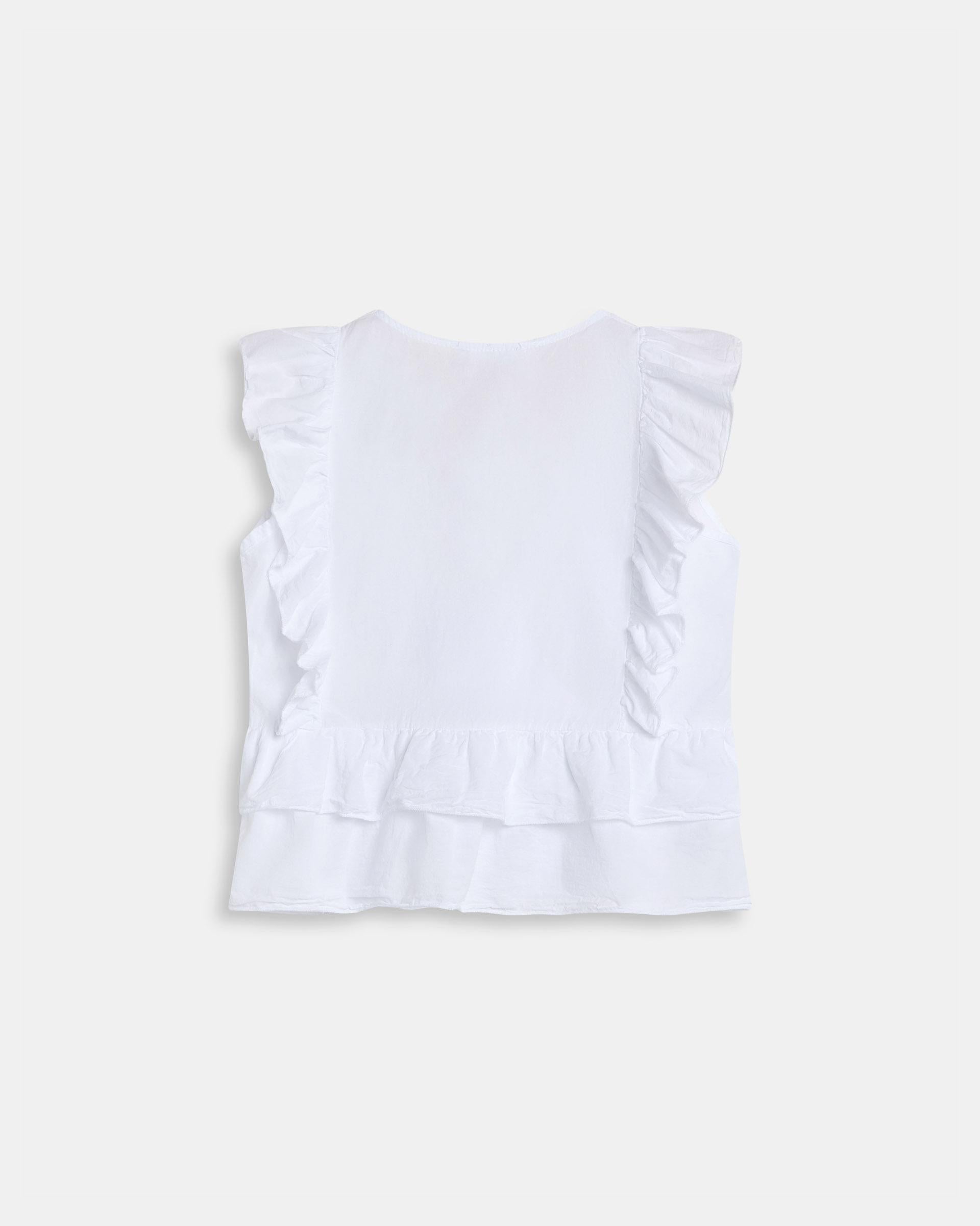Blusa Cruzada Volantes Blanca