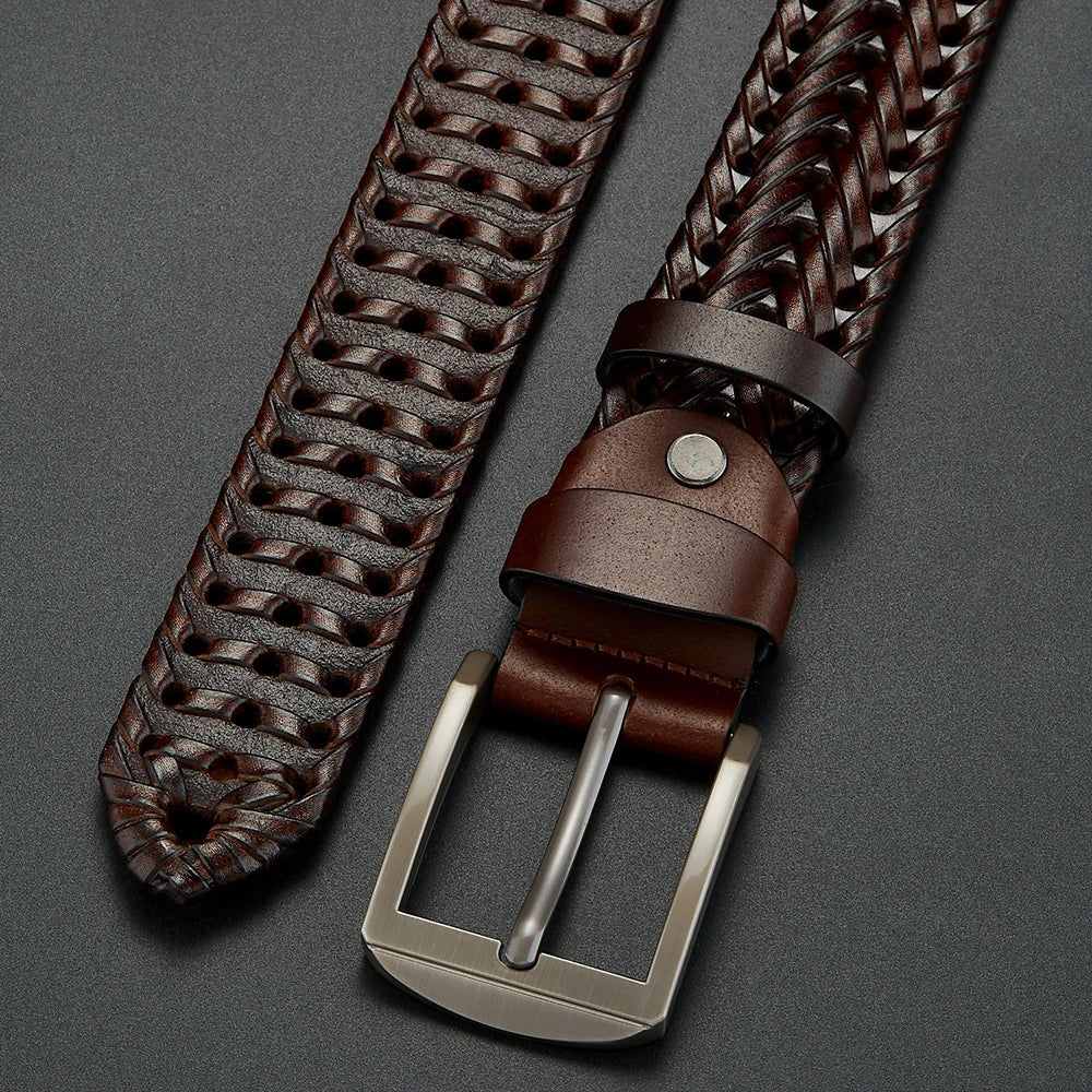 David Woven Leather Belt