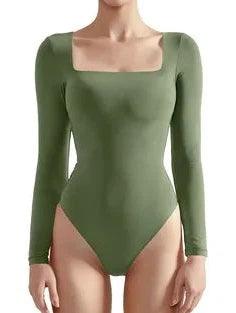Flash Sales - Buttery Soft Square Neck Bodysuit - Long Sleeve