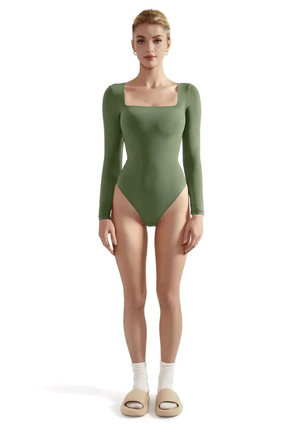 Flash Sales - Buttery Soft Square Neck Bodysuit - Long Sleeve