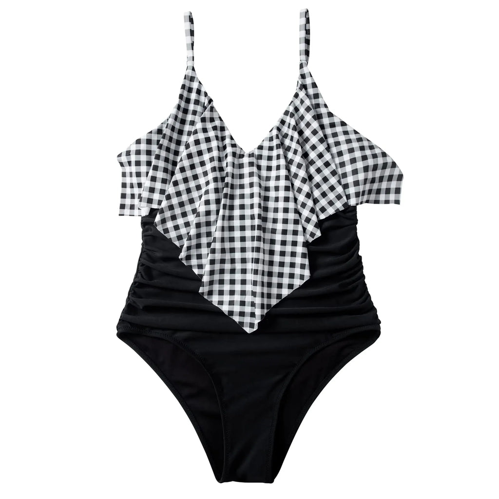 Ruffle One-Piece Ruched Swimsuits