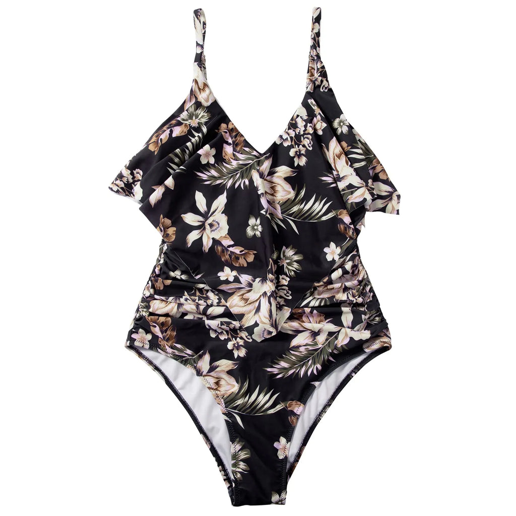 Ruffle One-Piece Ruched Swimsuits