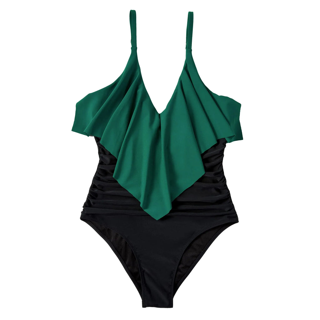 Ruffle One-Piece Ruched Swimsuits