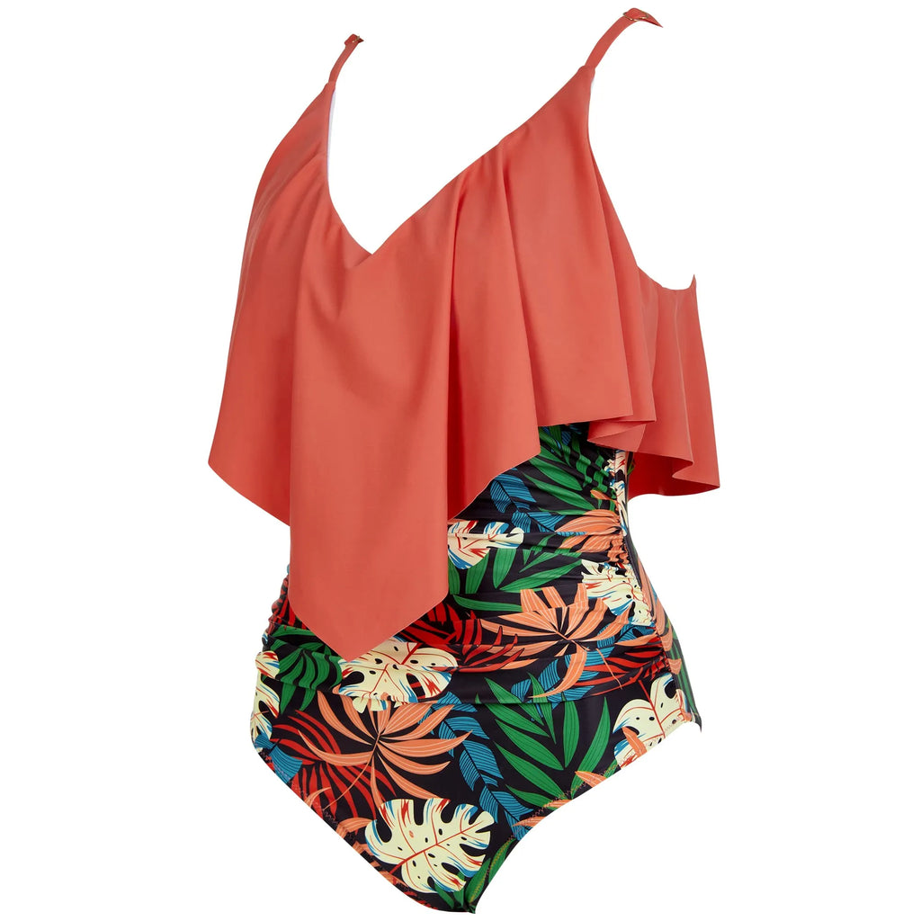 Ruffle One-Piece Ruched Swimsuits