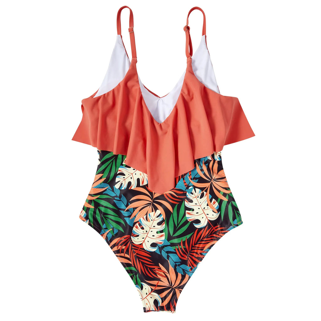 Ruffle One-Piece Ruched Swimsuits