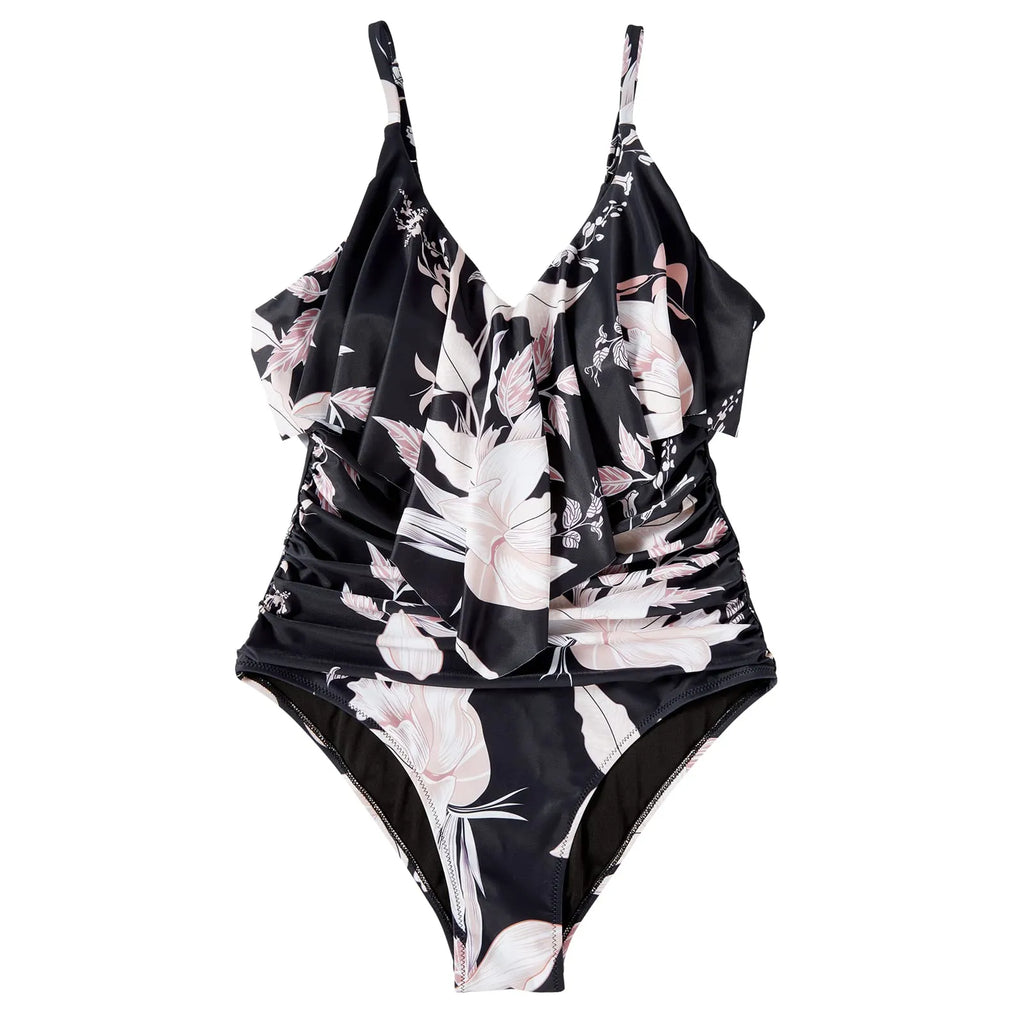 Ruffle One-Piece Ruched Swimsuits