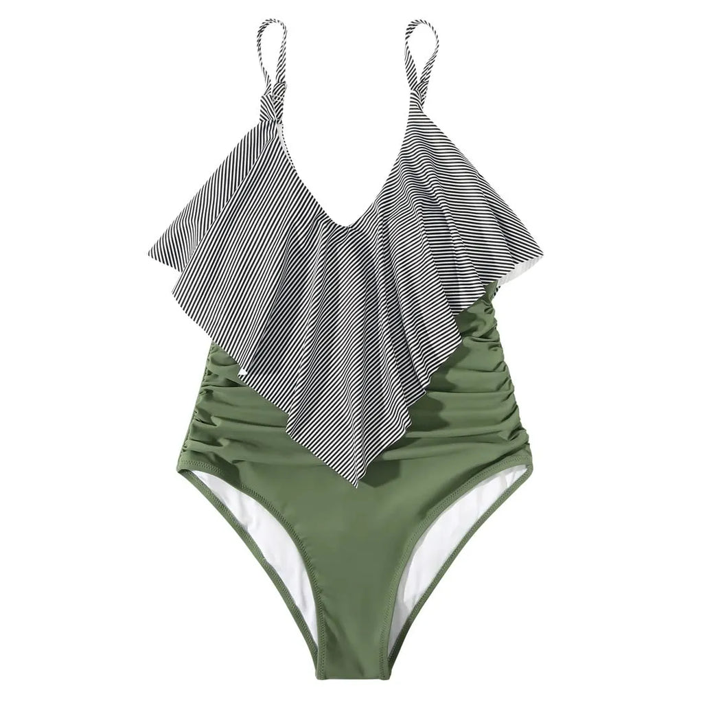 Ruffle One-Piece Ruched Swimsuits