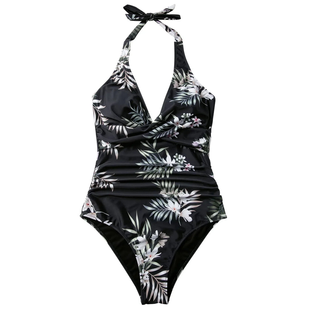 Floral Halter Push-Up Swimsuits