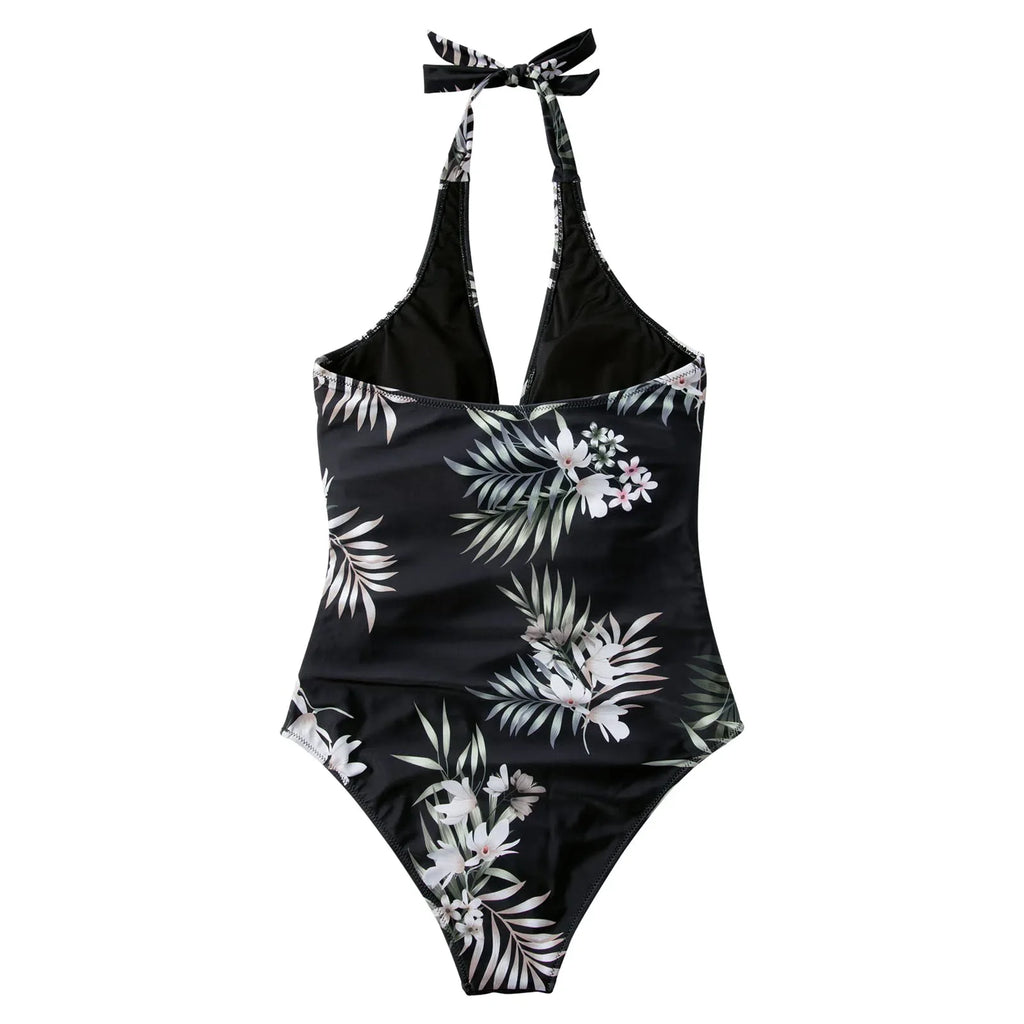 Floral Halter Push-Up Swimsuits