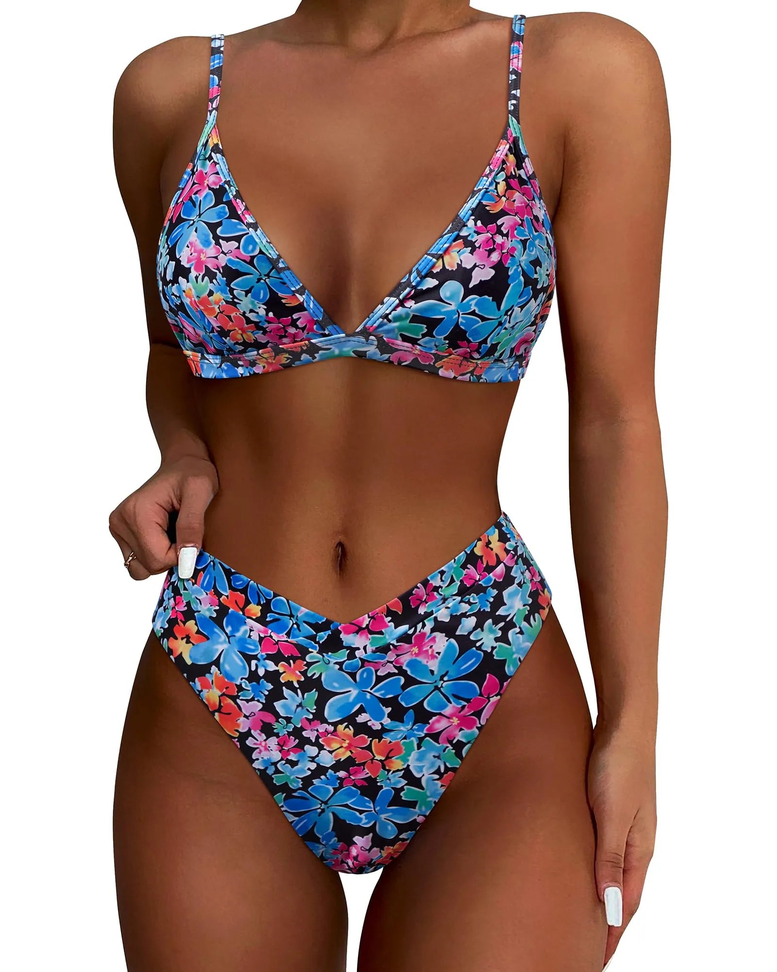 Triangle High Cut Bikini Set