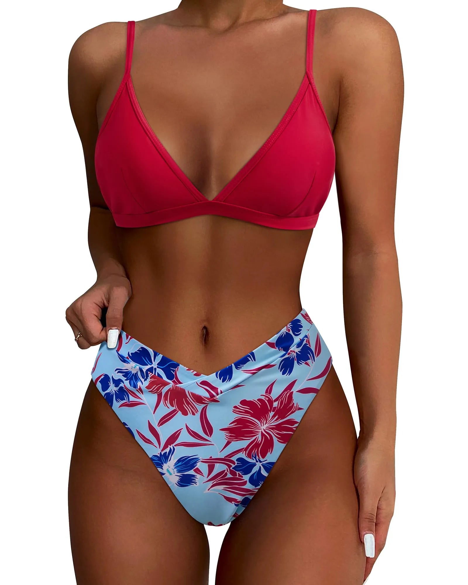 Triangle High Cut Bikini Set