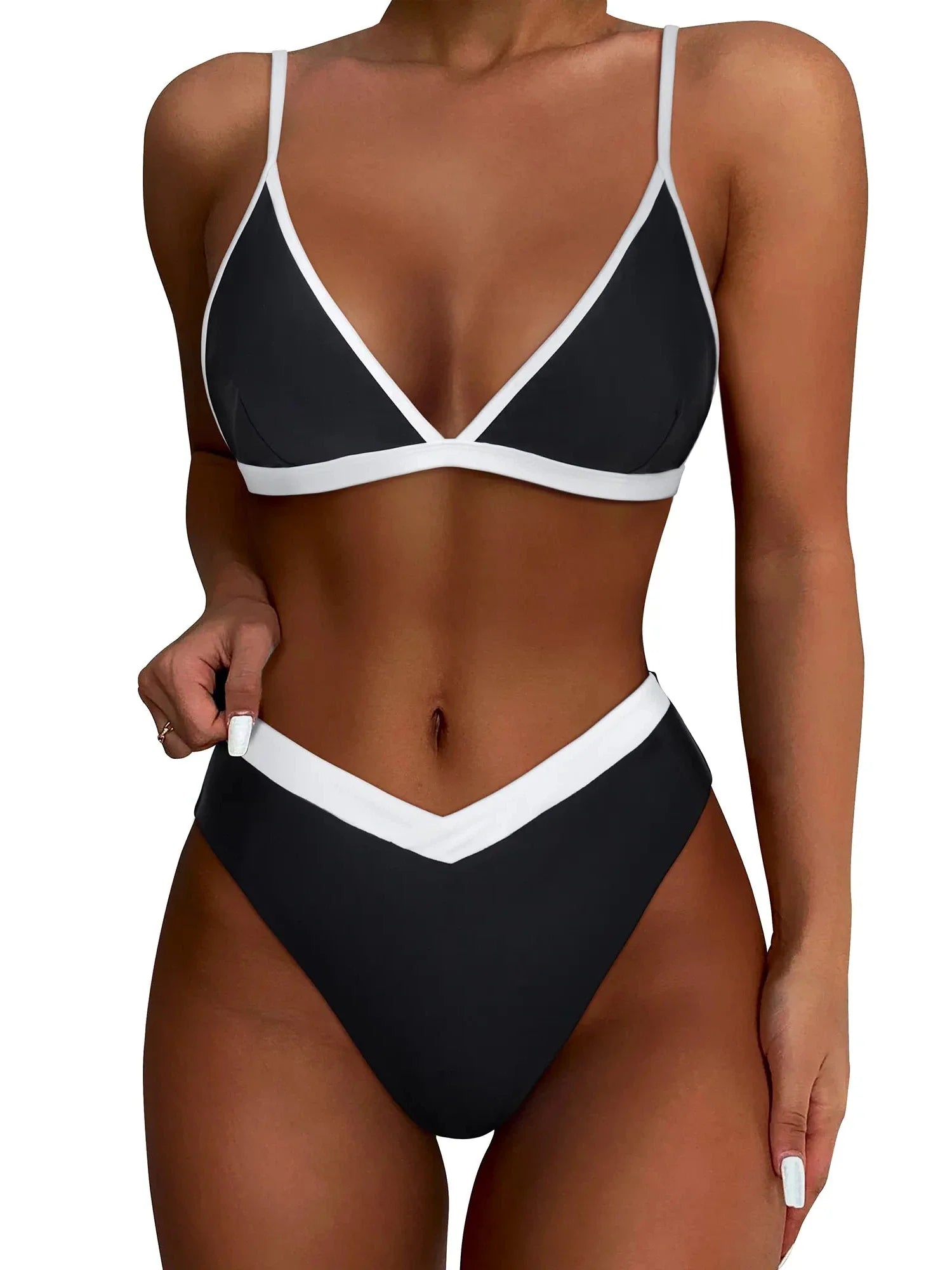 Triangle High Cut Bikini Set