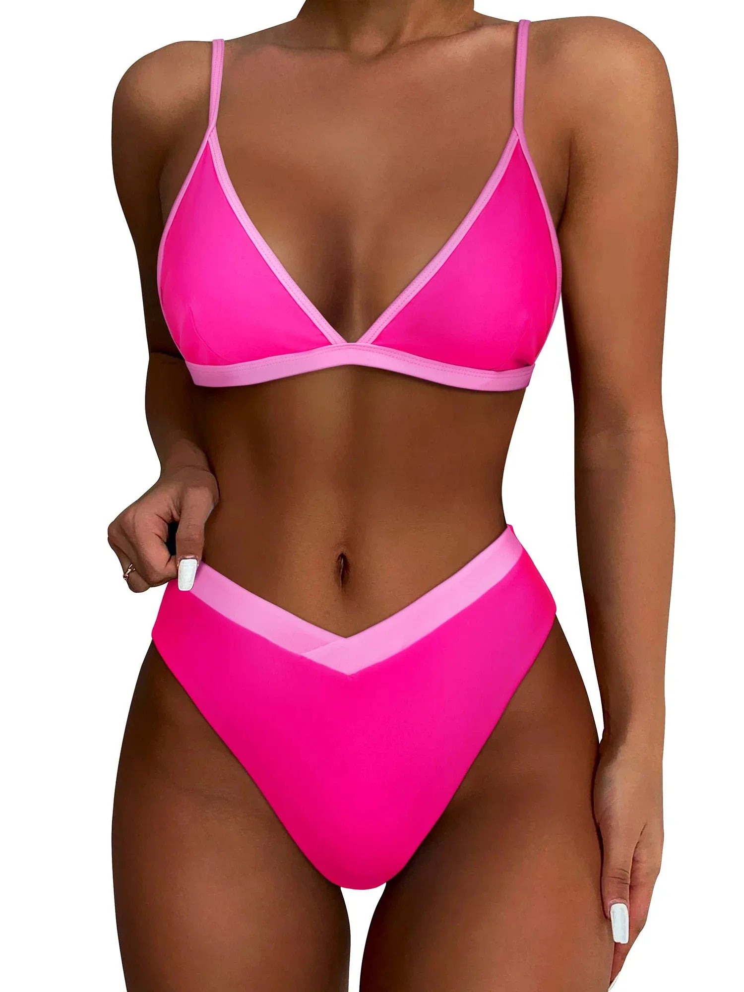 Triangle High Cut Bikini Set