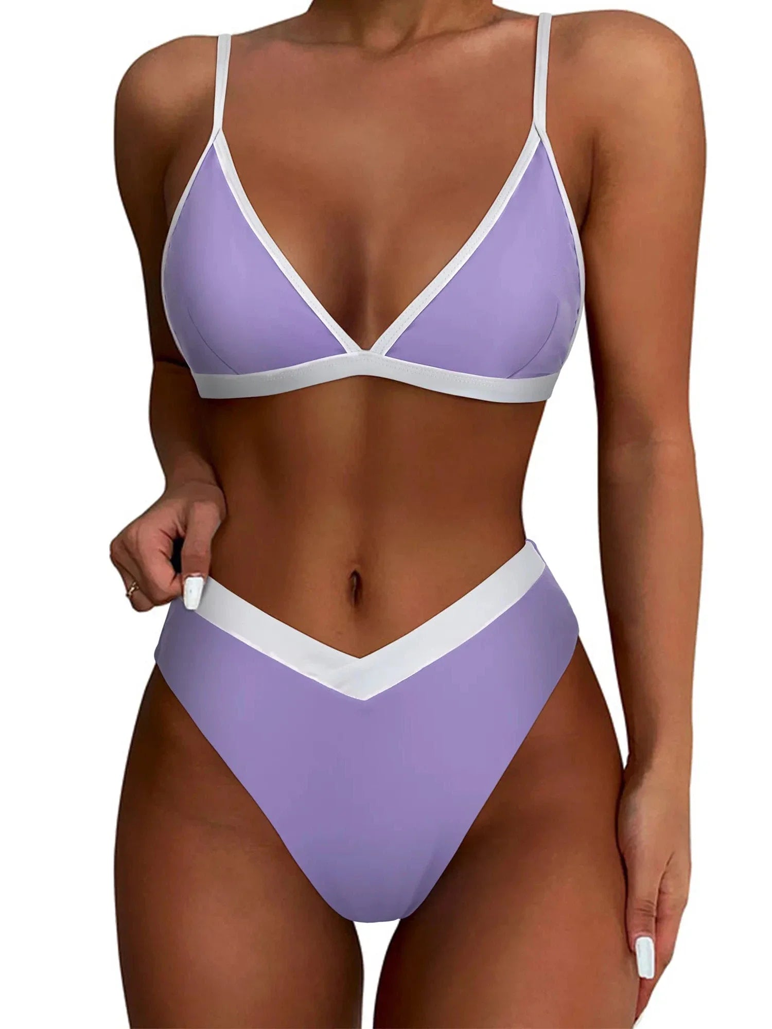 Triangle High Cut Bikini Set
