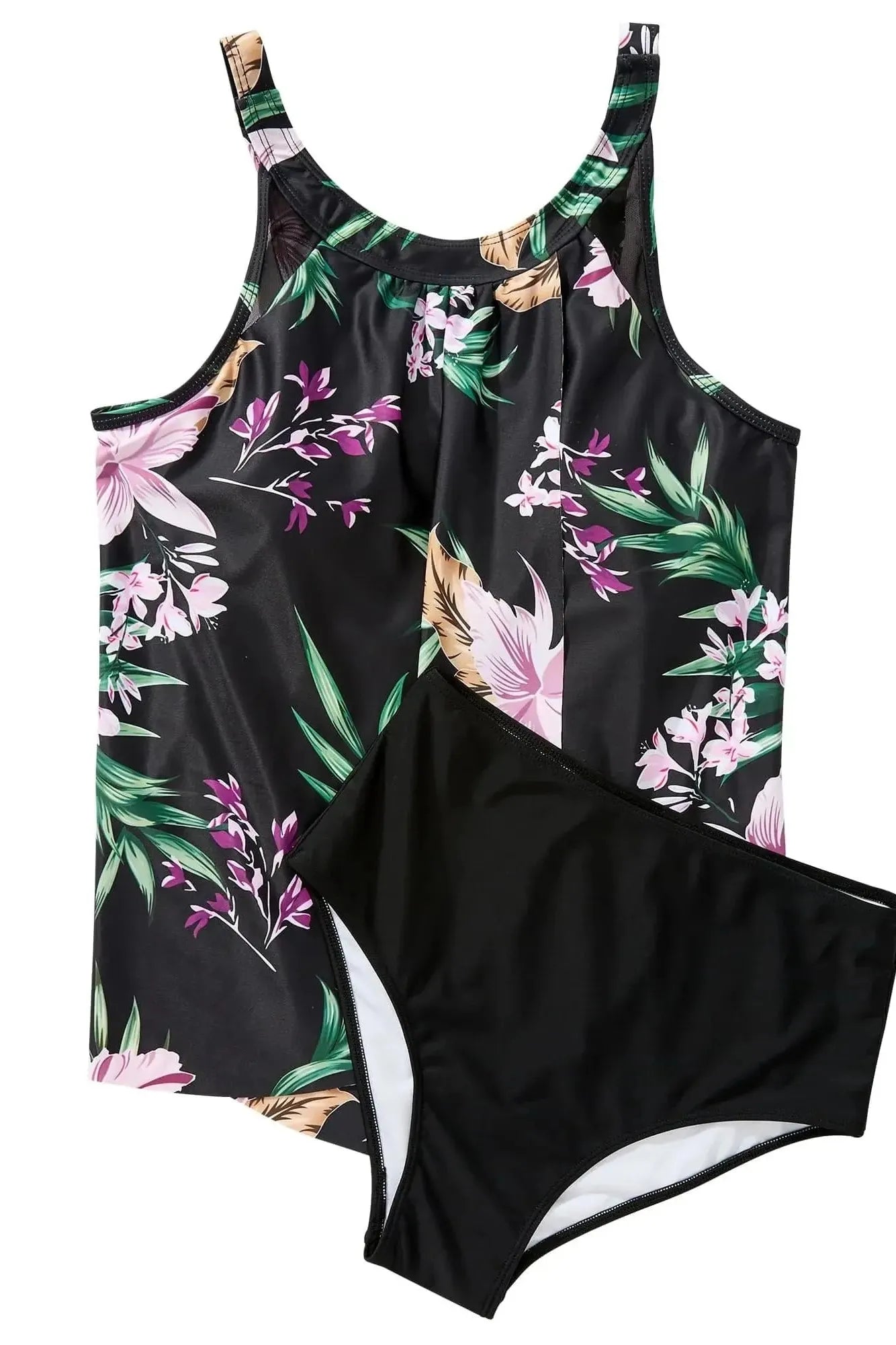 Ruffle Cover Tankini Swimsuit