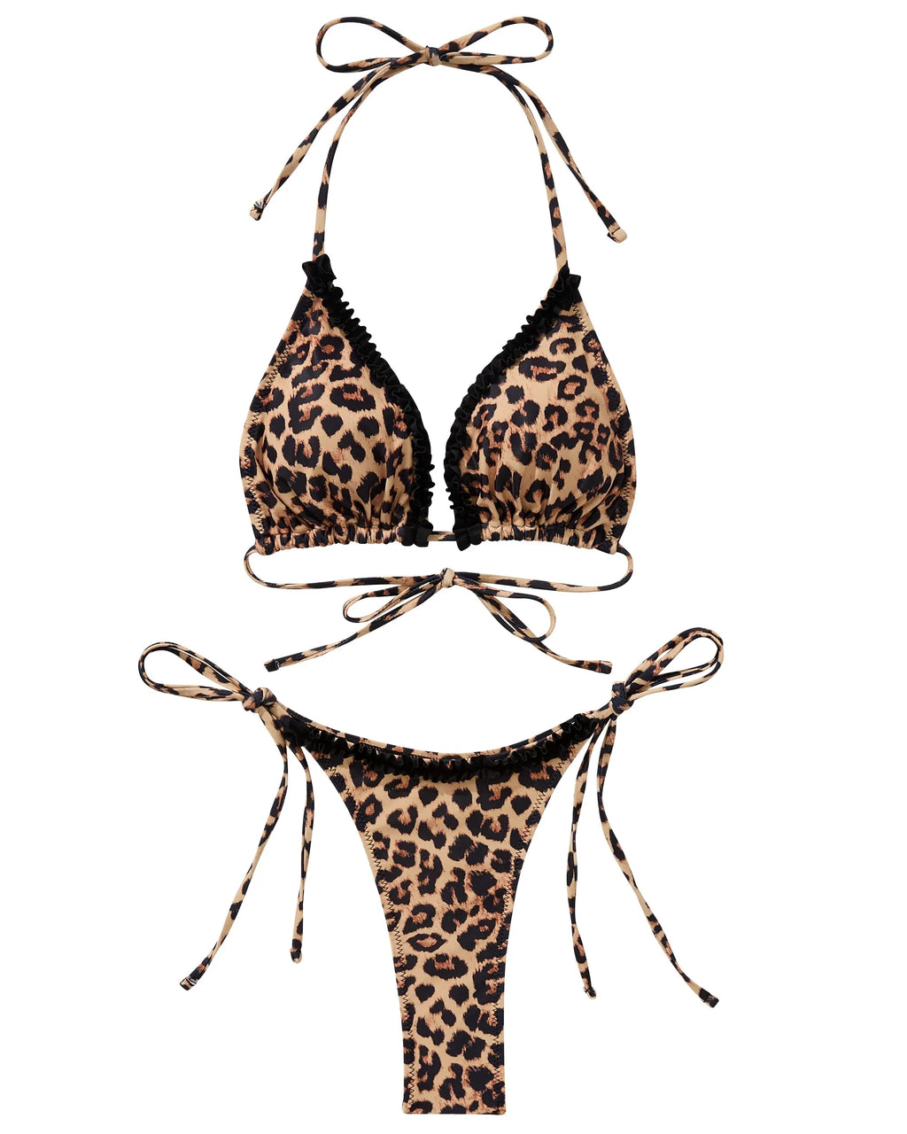 Ruffle Thong Bikini Set