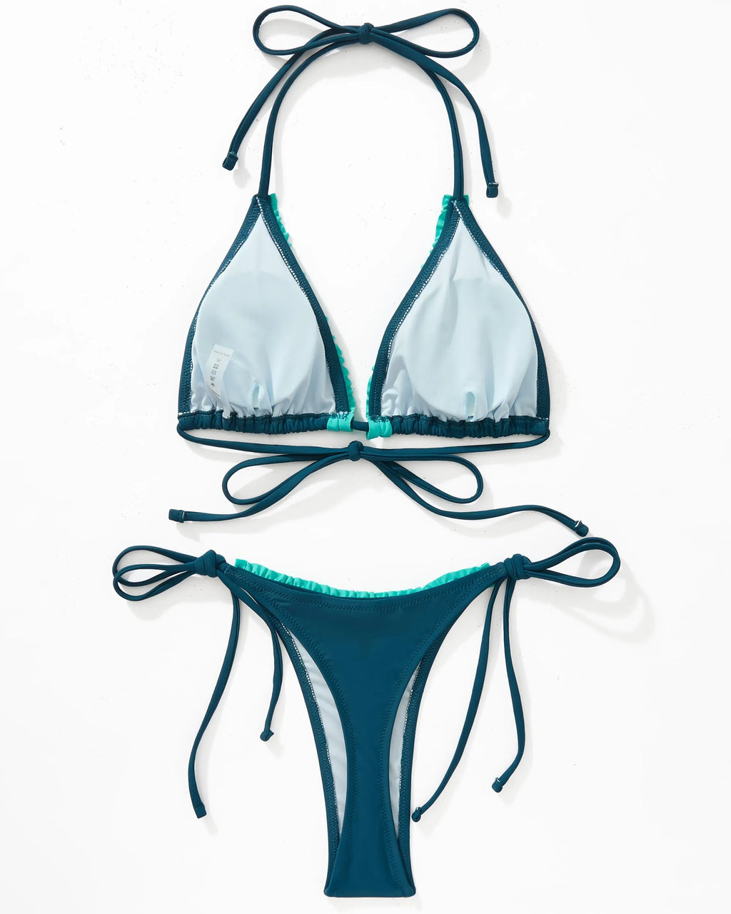 Ruffle Thong Bikini Set