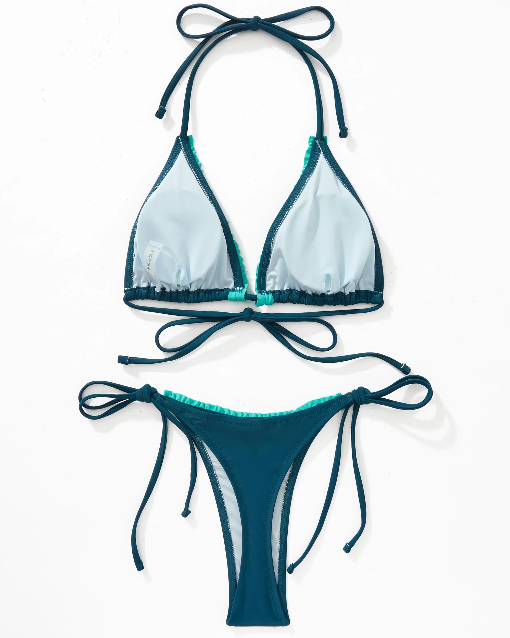 Ruffle Thong Bikini Set