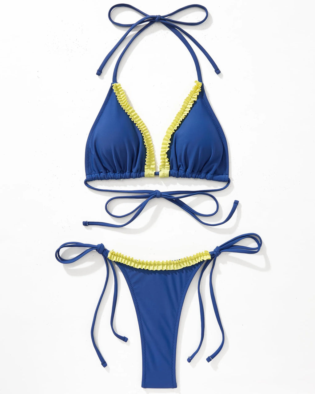 Ruffle Thong Bikini Set