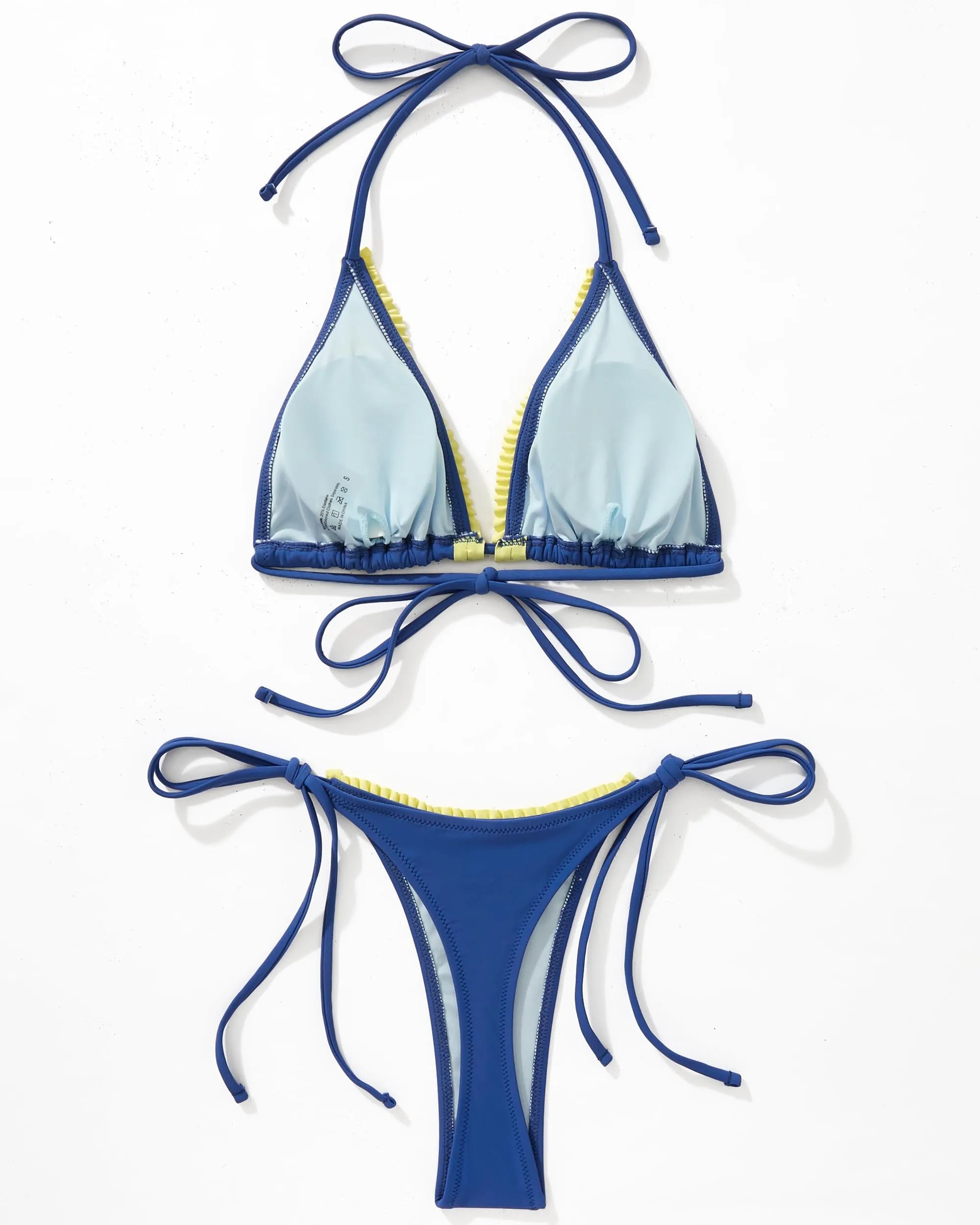 Ruffle Thong Bikini Set