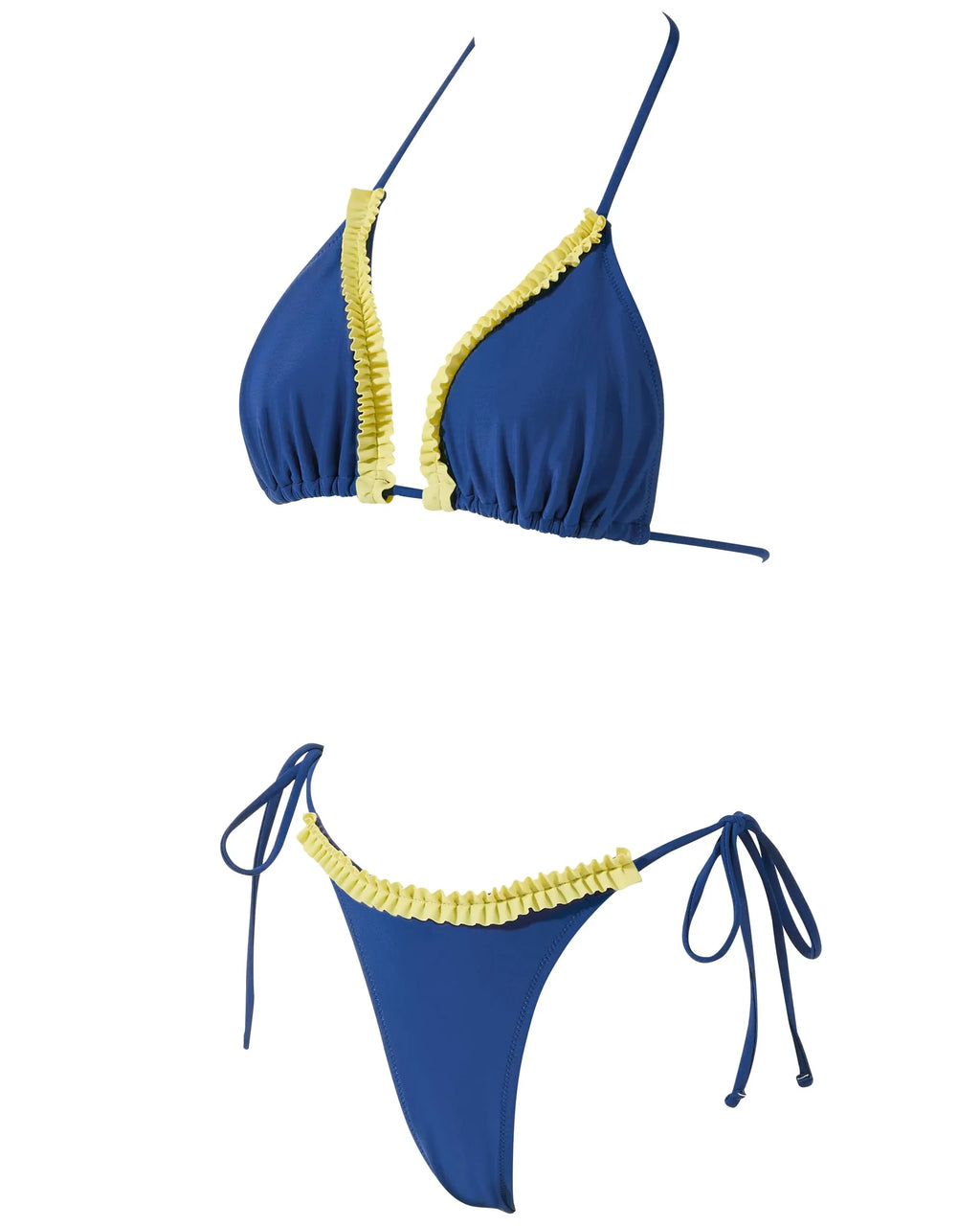 Ruffle Thong Bikini Set