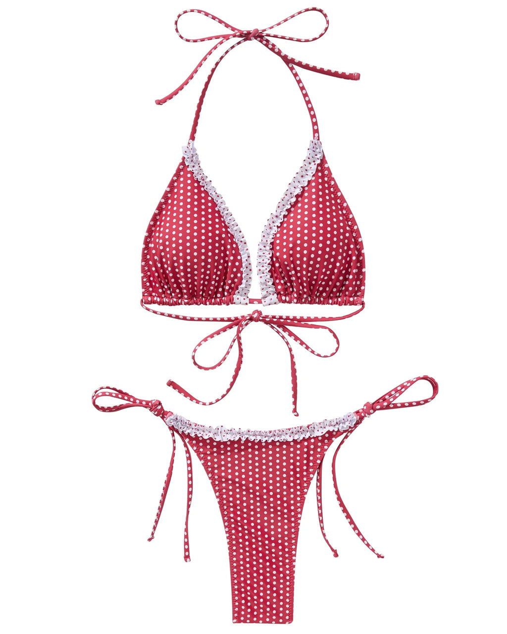 Ruffle Thong Bikini Set