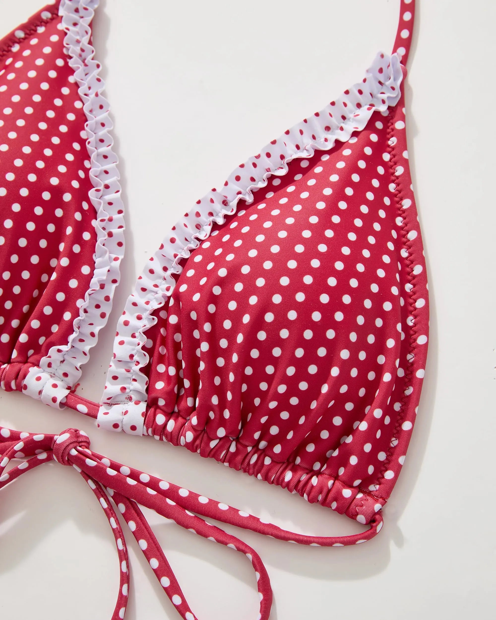 Ruffle Thong Bikini Set