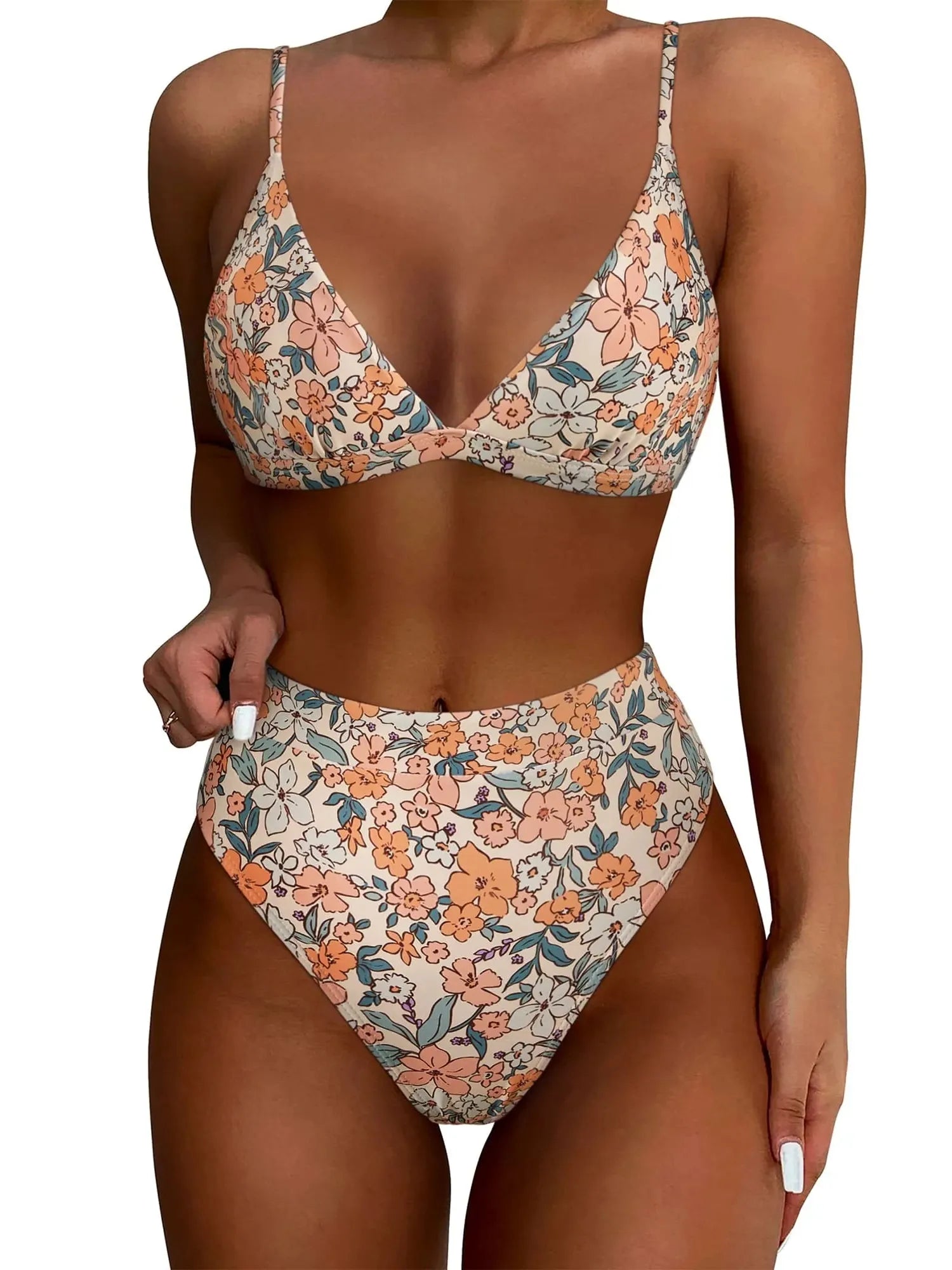 Triangle High Cut Bikini Set