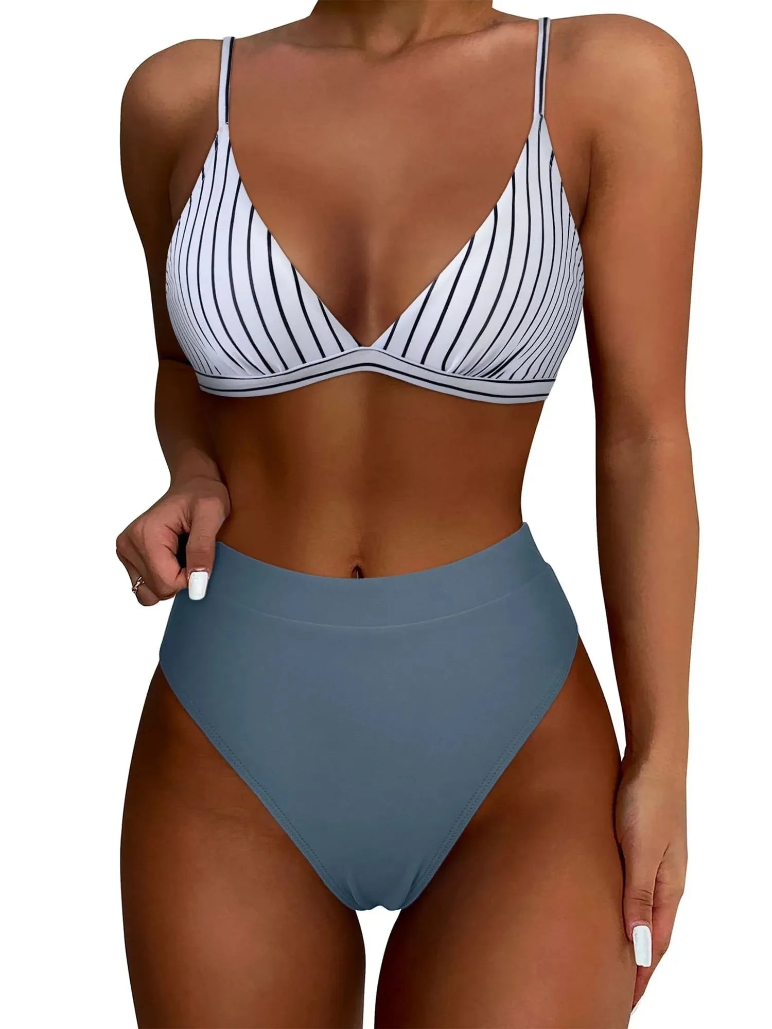 Triangle High Cut Bikini Set