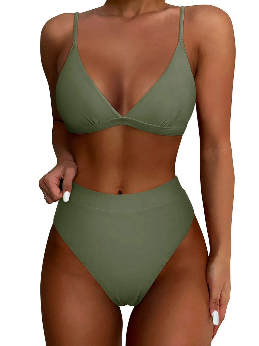 Triangle High Cut Bikini Set