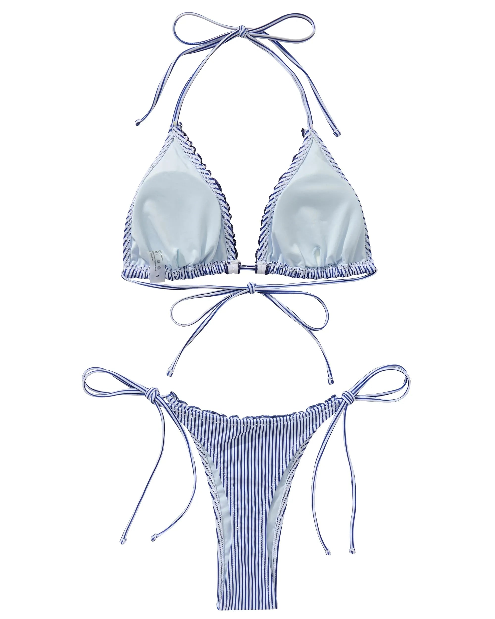 Ruffle Thong Bikini Set