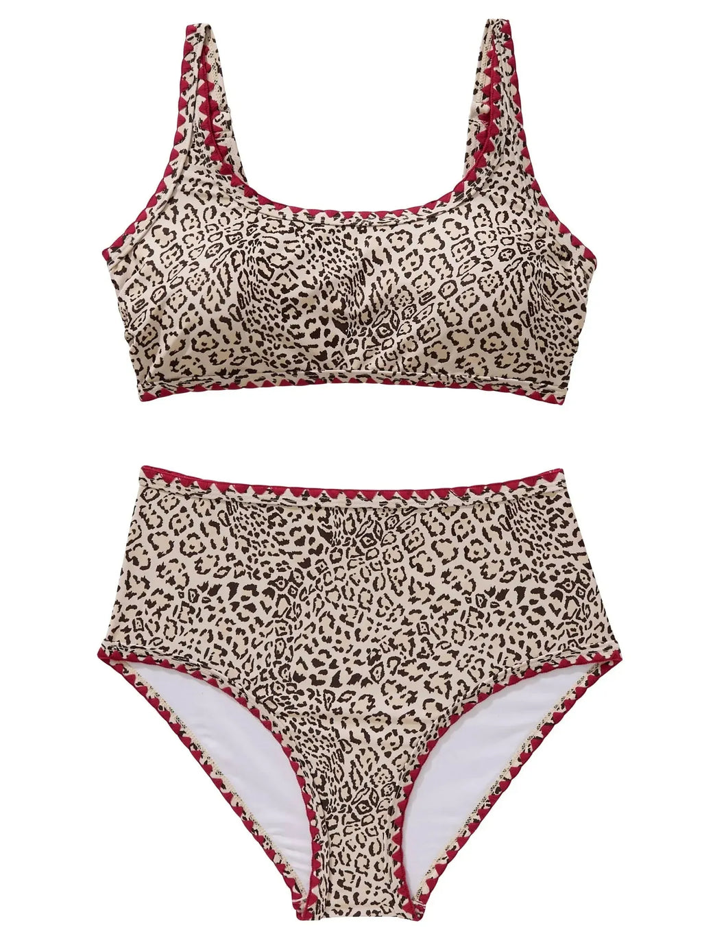 Floral Print Color Block Bikini Set