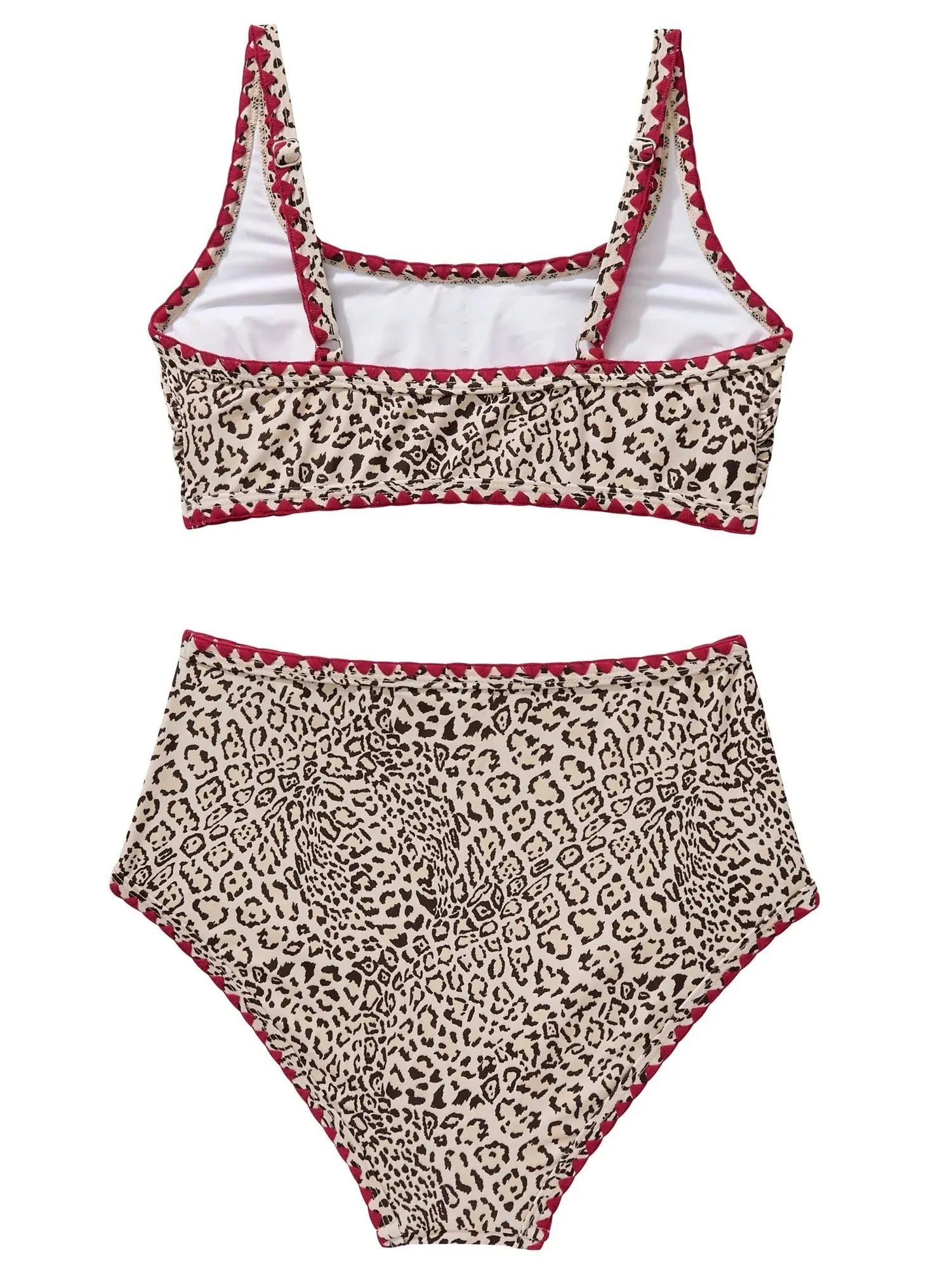 Floral Print Color Block Bikini Set