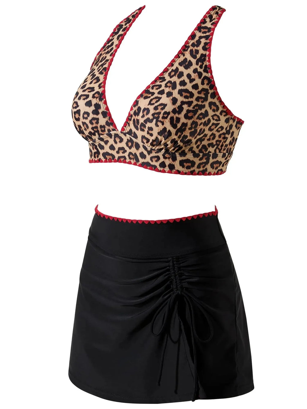 Crisscross Back Skirts Bikini Set