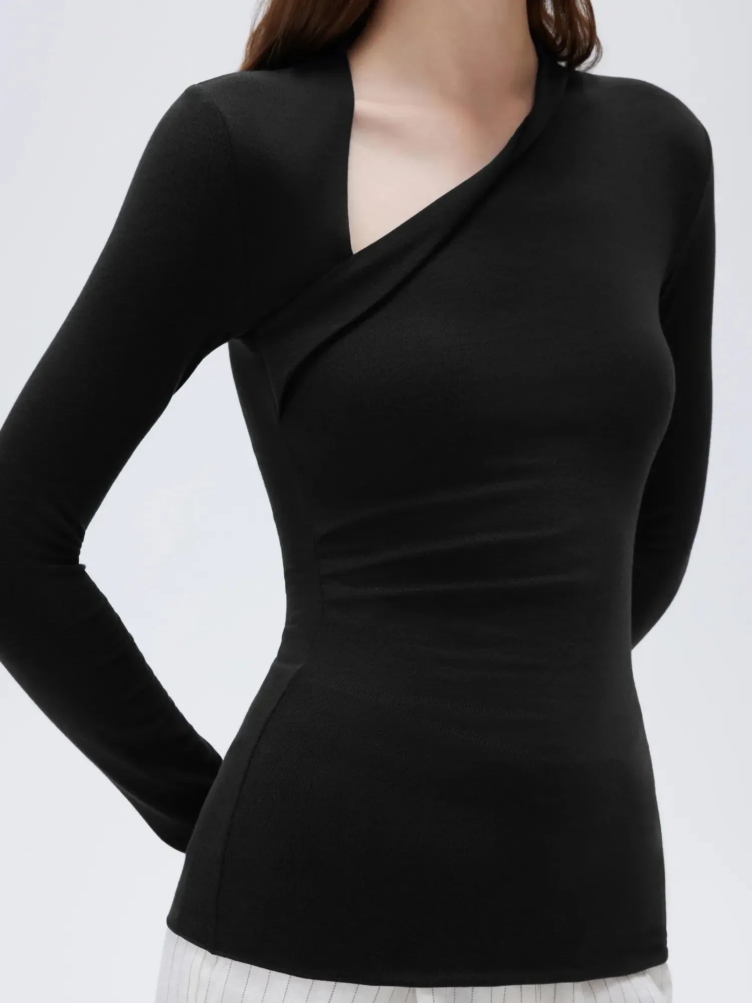 Cloud Cashmere Asymmetric Neck Shirt - Long Sleeve