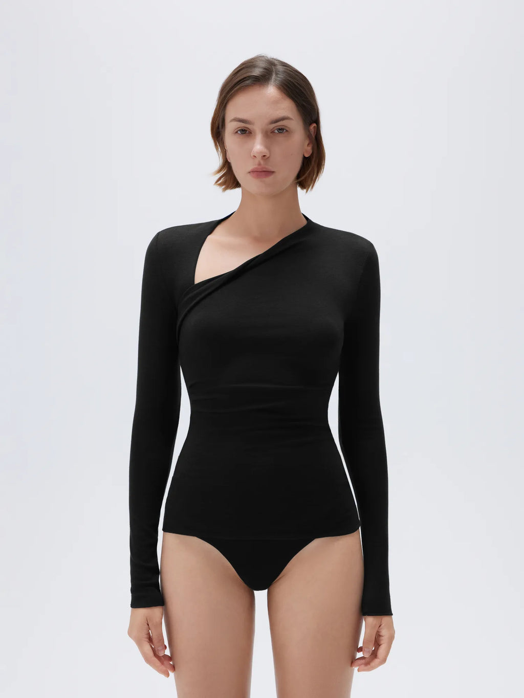 Cloud Cashmere Asymmetric Neck Shirt - Long Sleeve