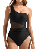 Mesh One Shoulder Swimsuit