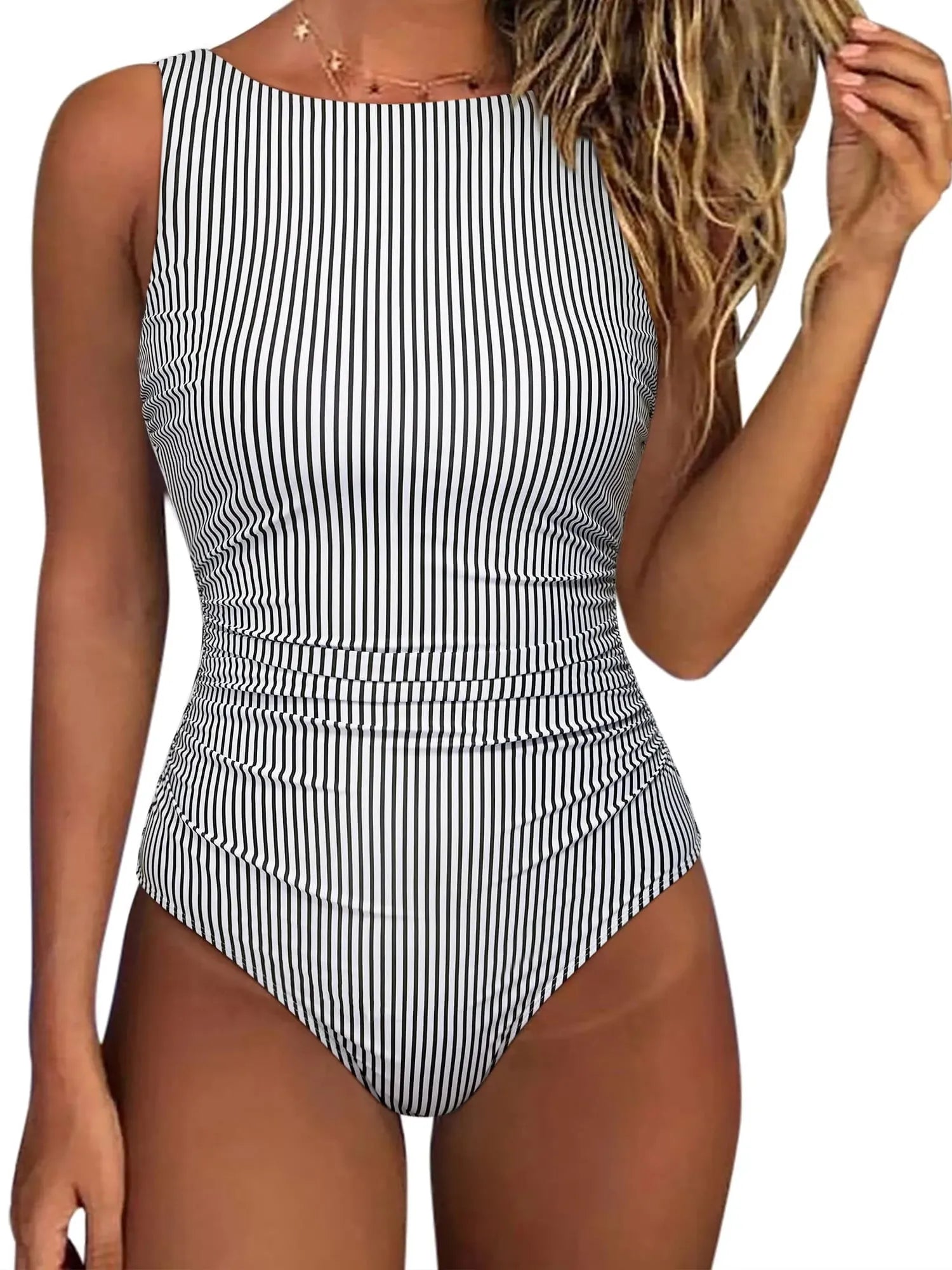 Backless Ruched Bathing Suit