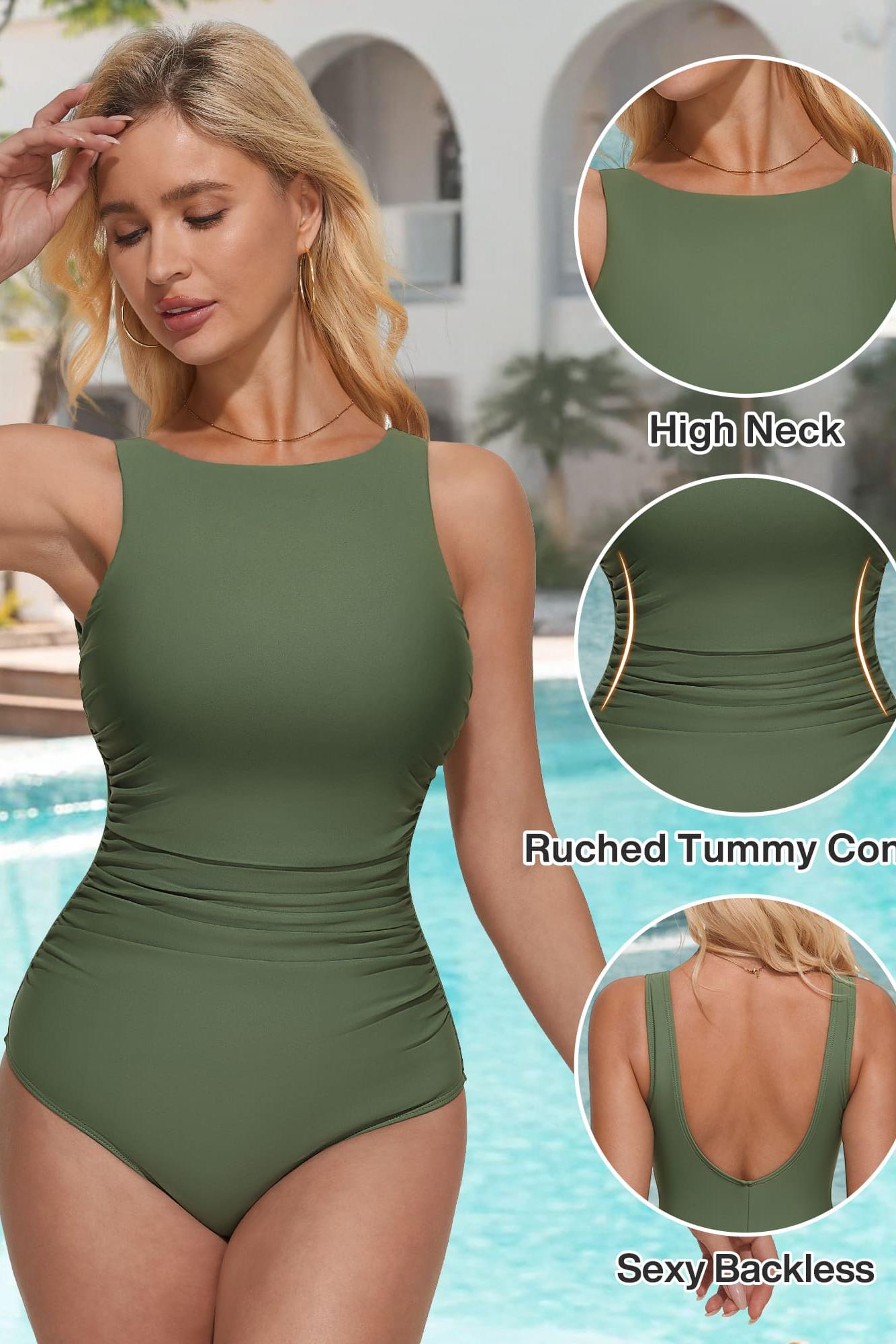 Backless Ruched Bathing Suit