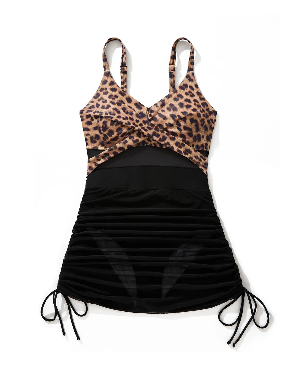 Mesh Crossover Dress Bathing Suit