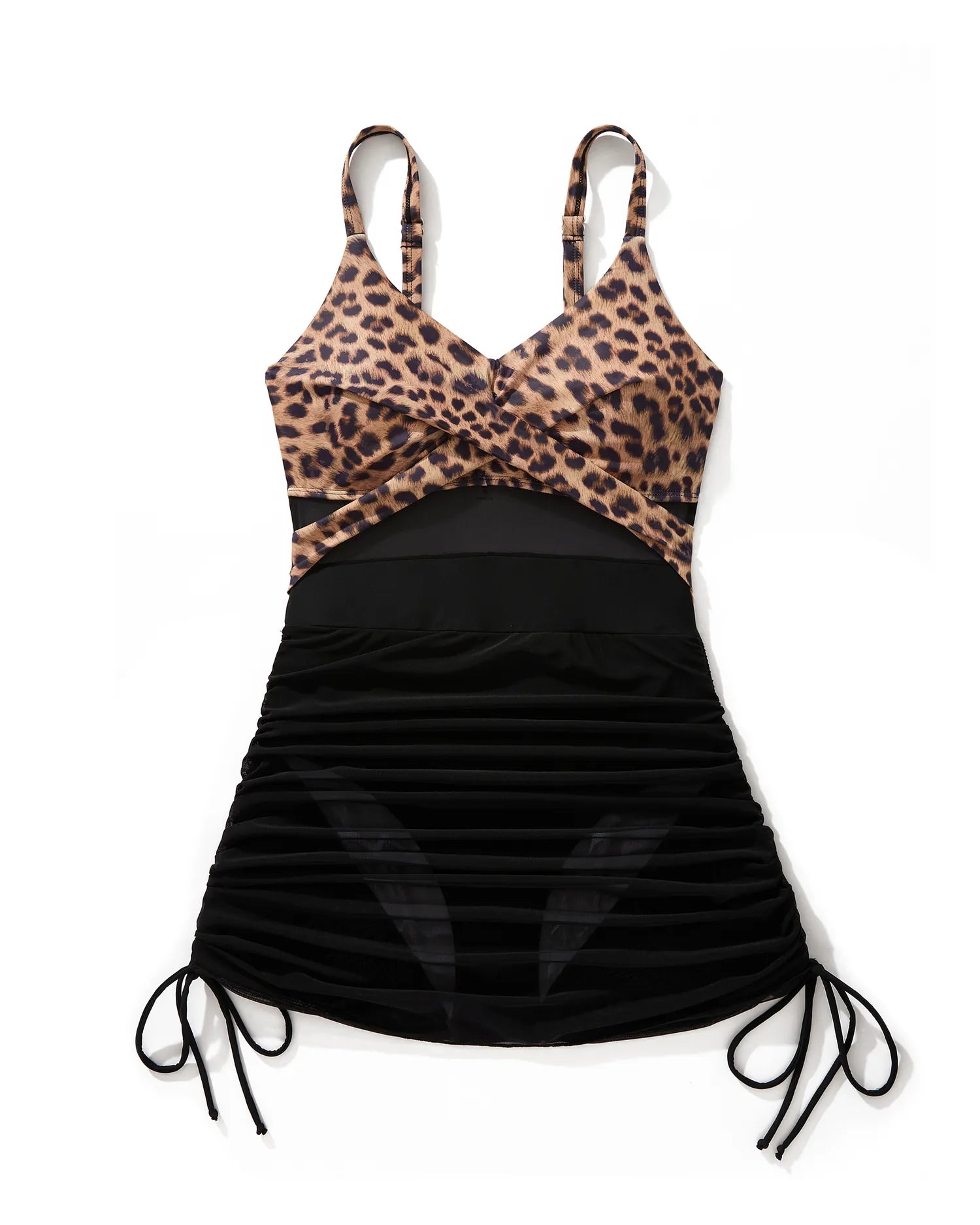 Mesh Crossover Dress Bathing Suit