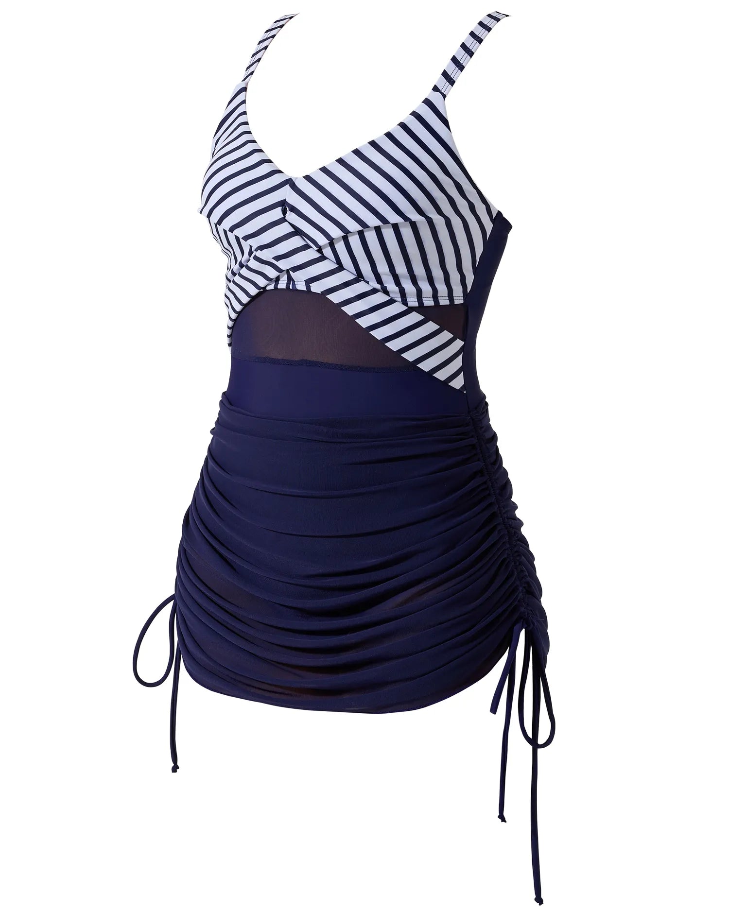 Mesh Crossover Dress Bathing Suit