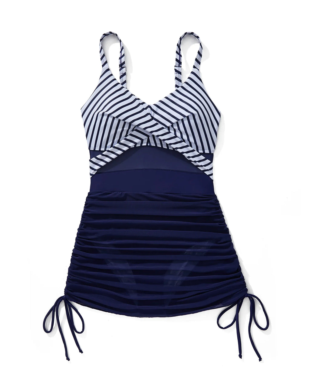 Mesh Crossover Dress Bathing Suit