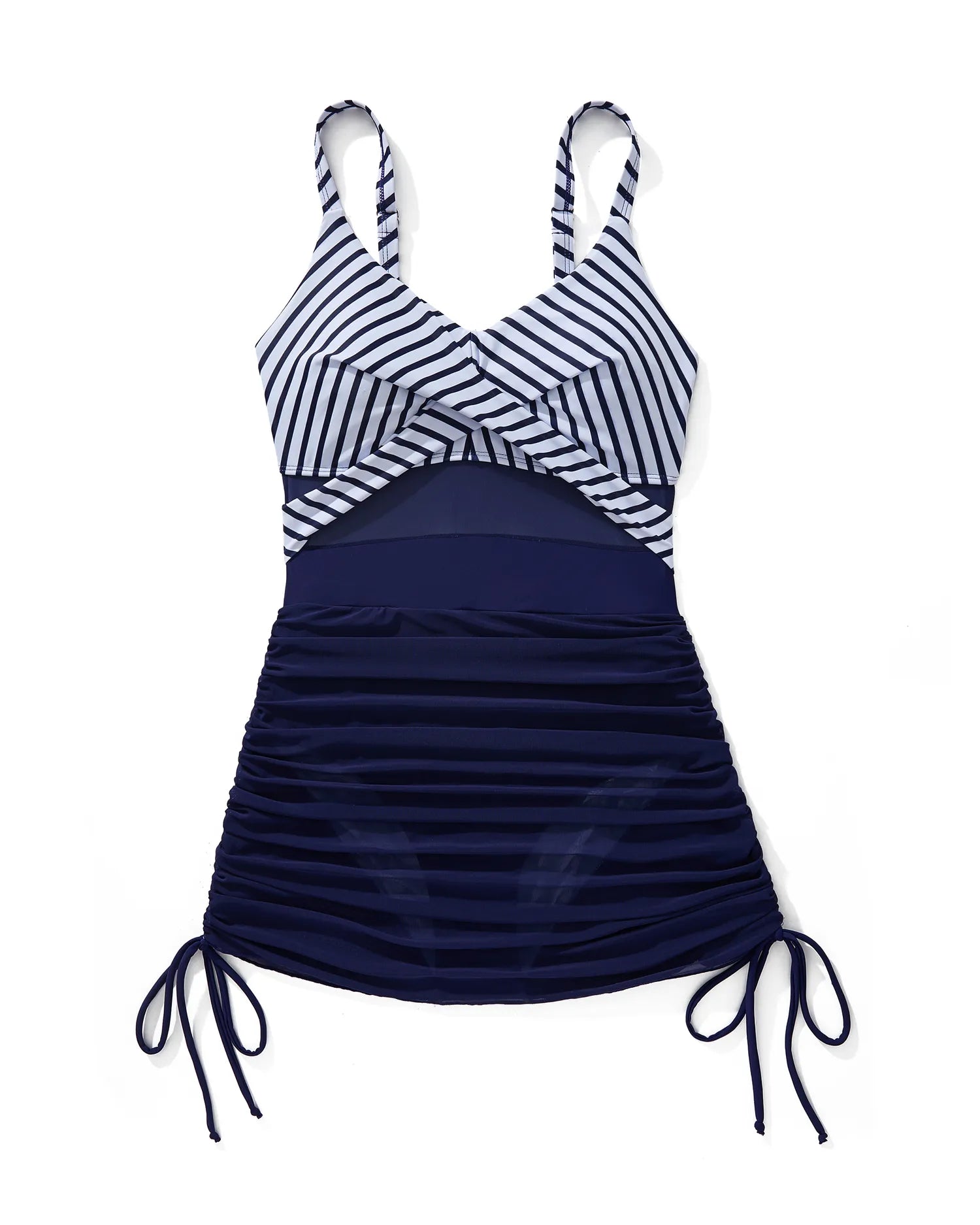 Mesh Crossover Dress Bathing Suit