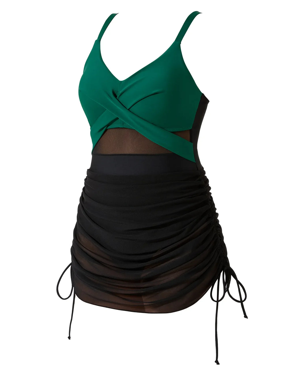 Mesh Crossover Dress Bathing Suit