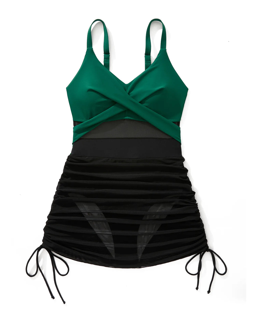 Mesh Crossover Dress Bathing Suit