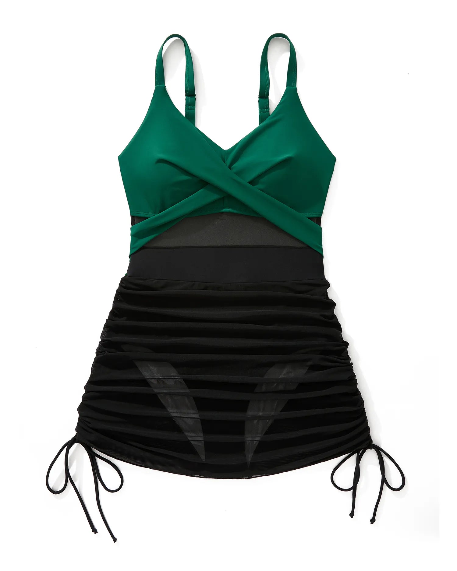 Mesh Crossover Dress Bathing Suit