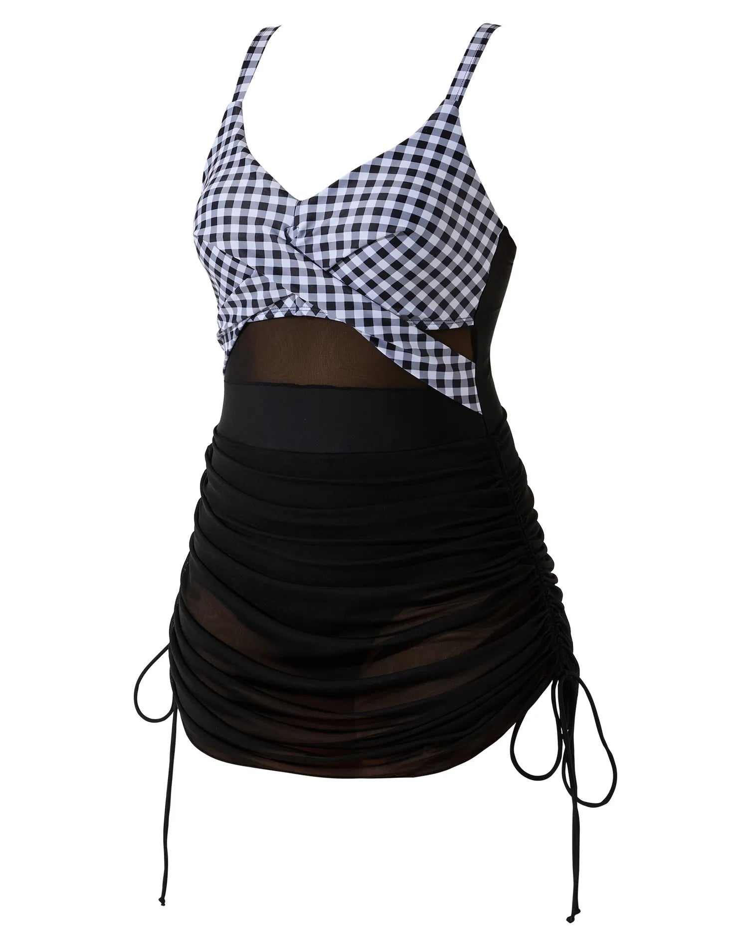 Mesh Crossover Dress Bathing Suit